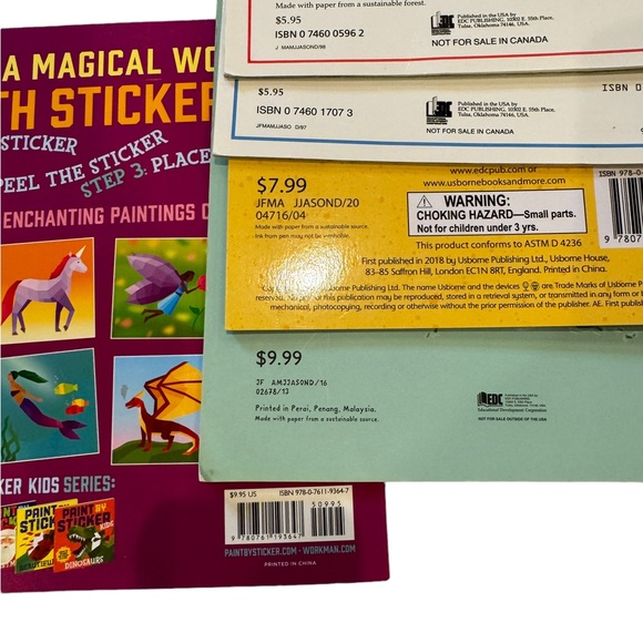 Usborne Bundle of 5 Children’s Books Puzzles, Sticker, & Cursive Good Condition - Picture 2 of 2